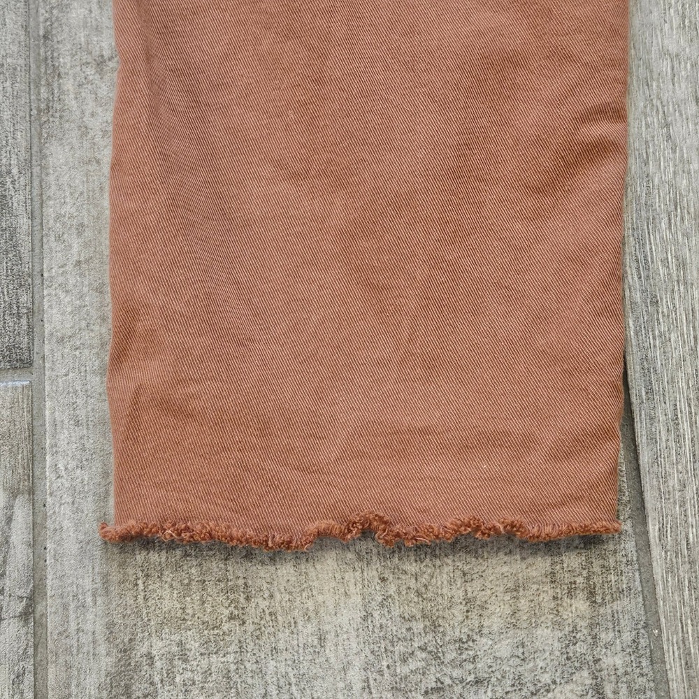Frank & Eileen Wicklow Pants Women's Size 2 Rust Tan Cotton Blend Raw Hem Casual - Picture 10 of 13